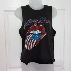 Rolling Stones Cropped Cotton Band T-shirt.
